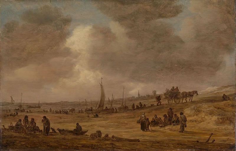 A Beach with Fishing Boats