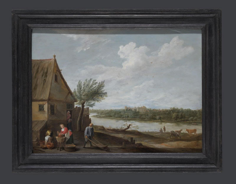 A Cottage by a River with a Distant View of a Castle