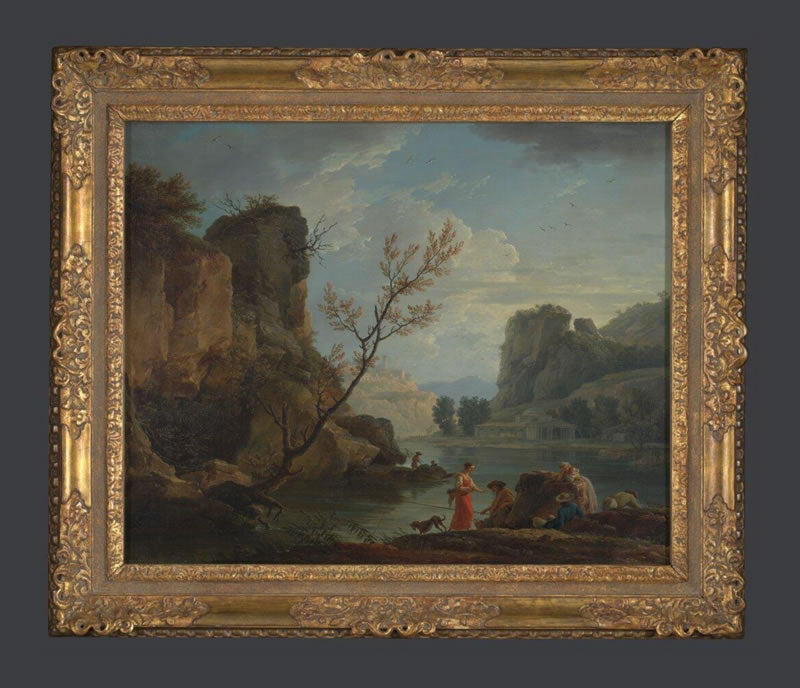 A River with Fishermen