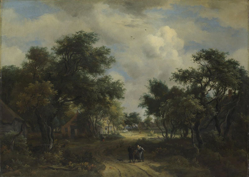 A Road winding past Cottages