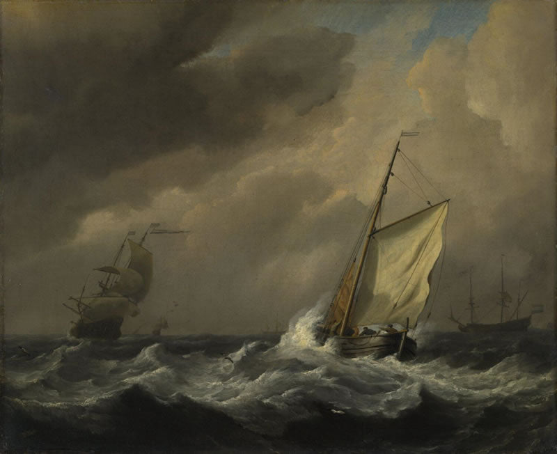 A Small Dutch Vessel Close Hauled in a Strong Breeze