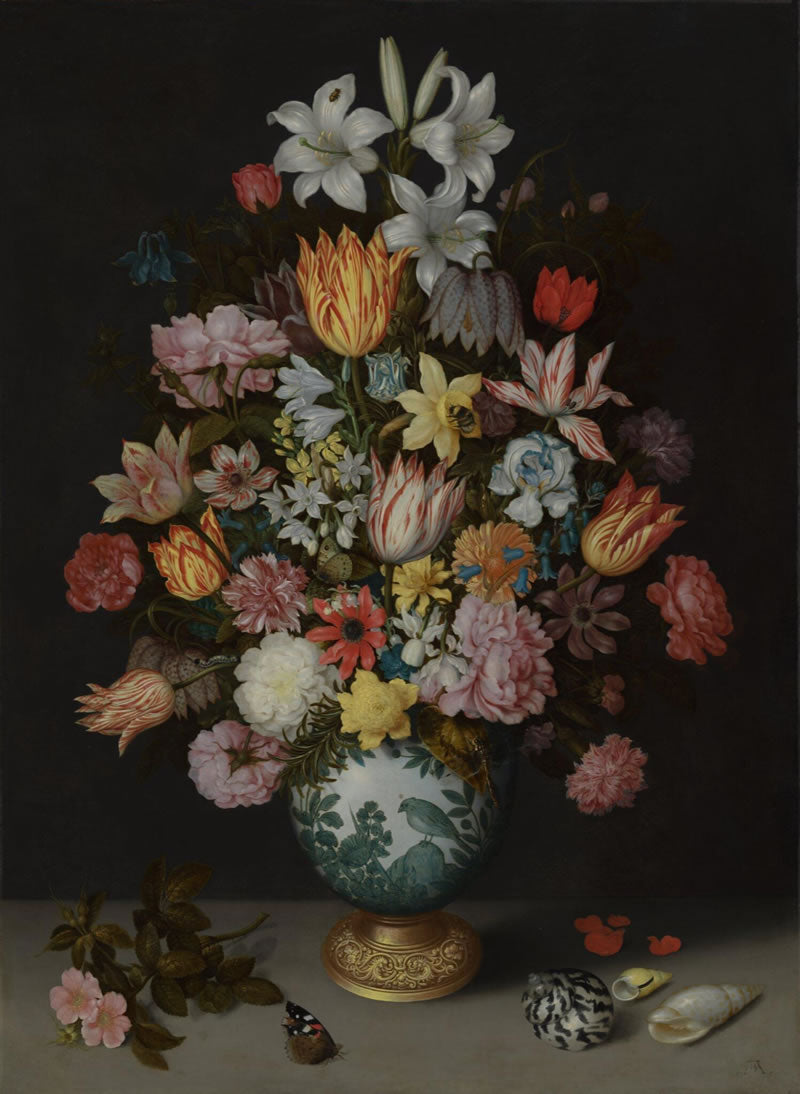 A Still Life of Flowers in a Wan-Li Vase