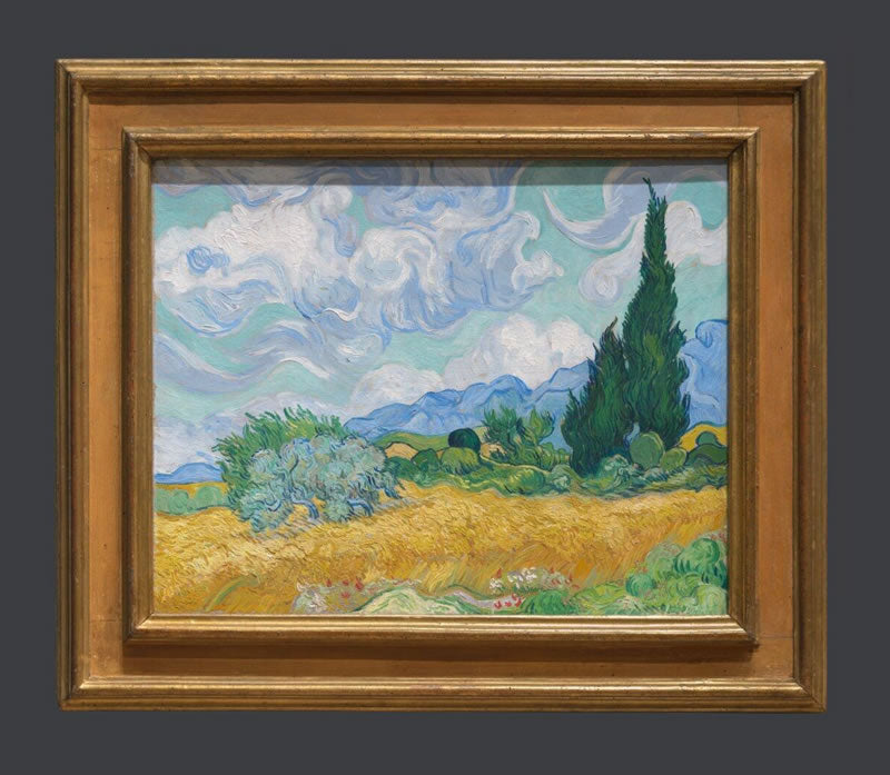 A Wheatfield with Cypresses