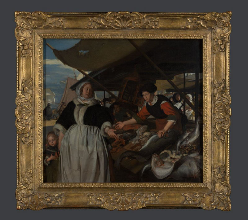 Adriana van Heusden and her Daughter at the New Fishmarket in Amsterdam