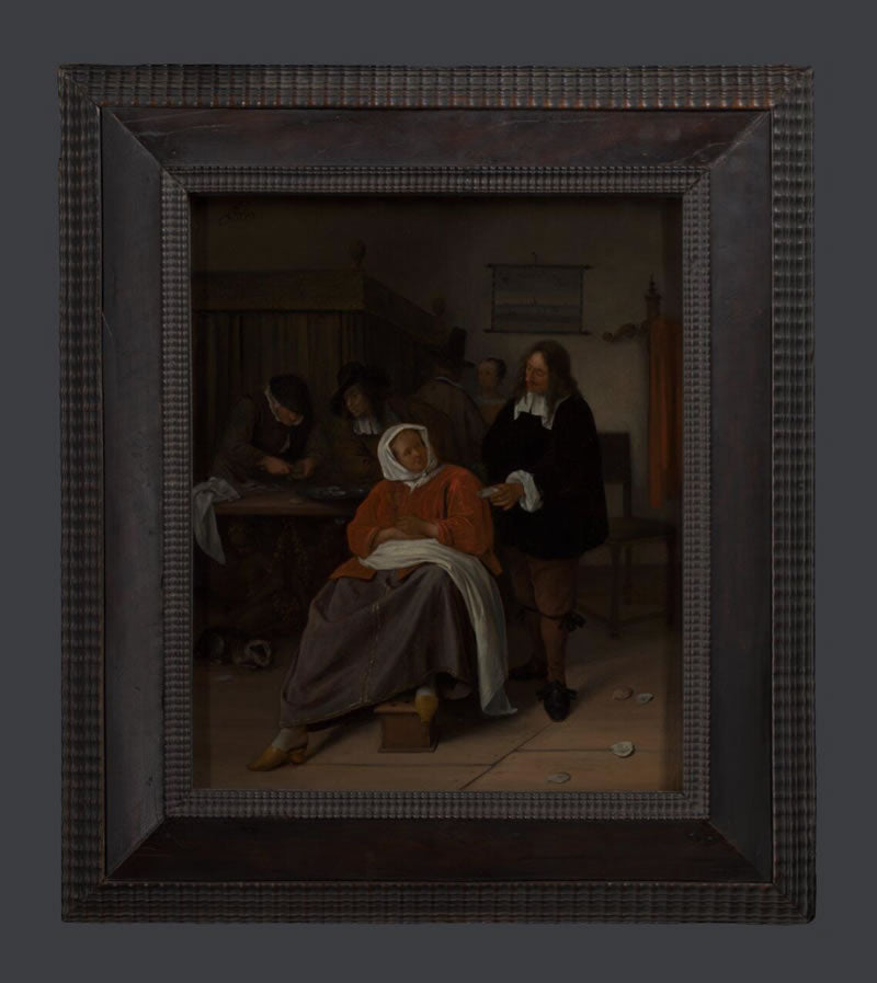 An Interior with a Man offering an Oyster to a Woman