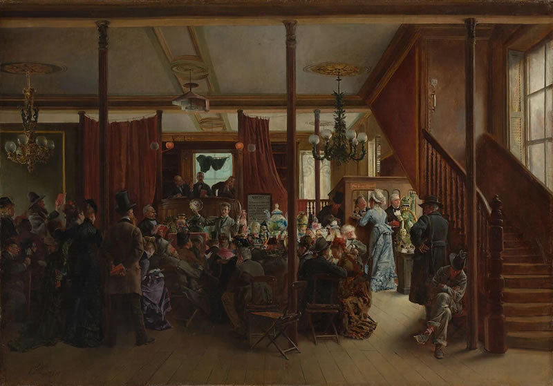 Auction Sale in Clinton Hall, New York, 1876