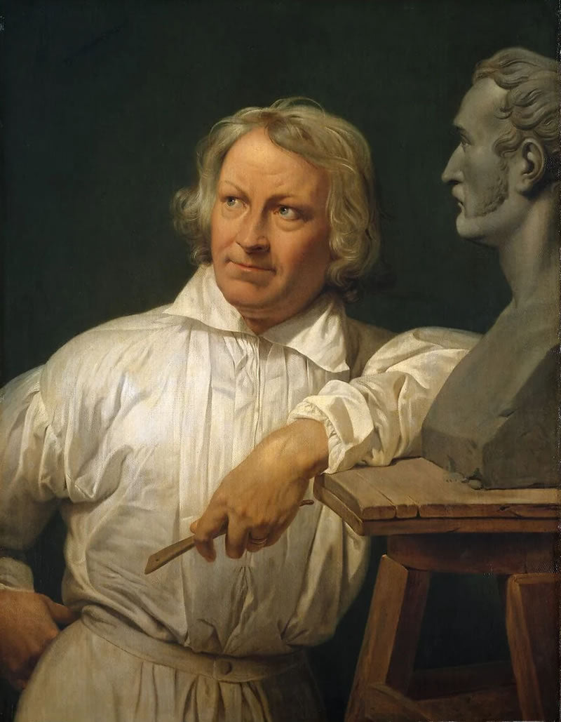 Bertel Thorvaldsen (1768–1844) with the Bust of Horace Vernet