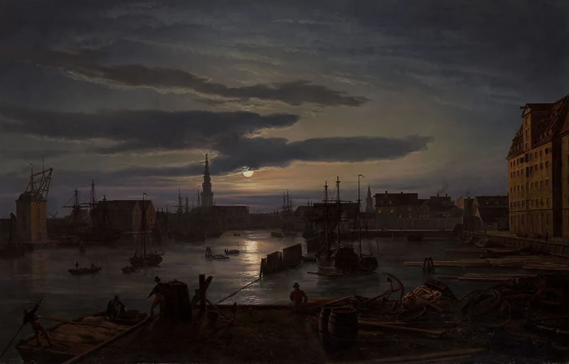 Copenhagen Harbor by Moonlight
