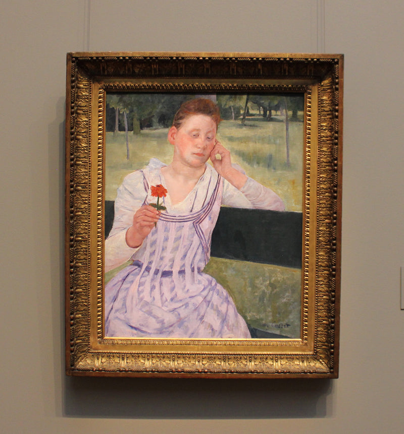 Woman with a Red Zinnia (Revery)