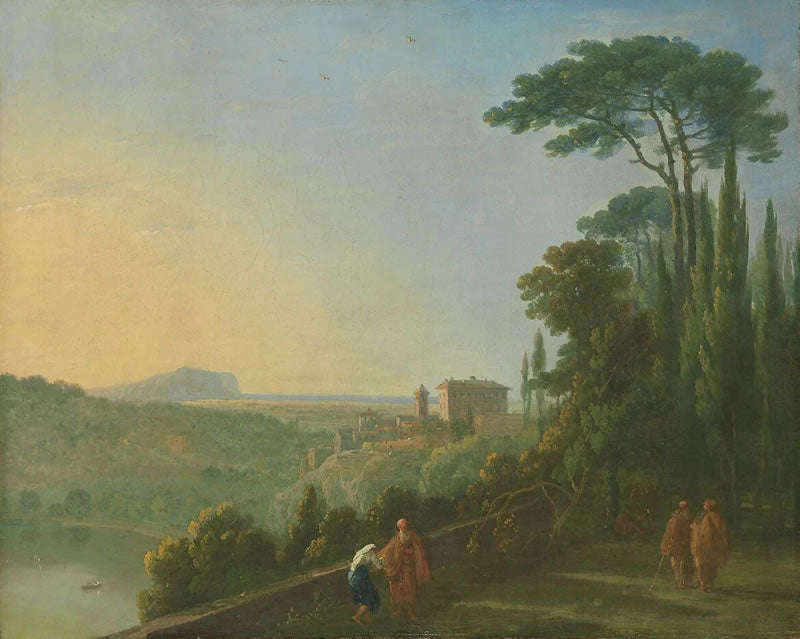 Lake Nemi and Genzano from the Terrace of the Capuchin Monastery