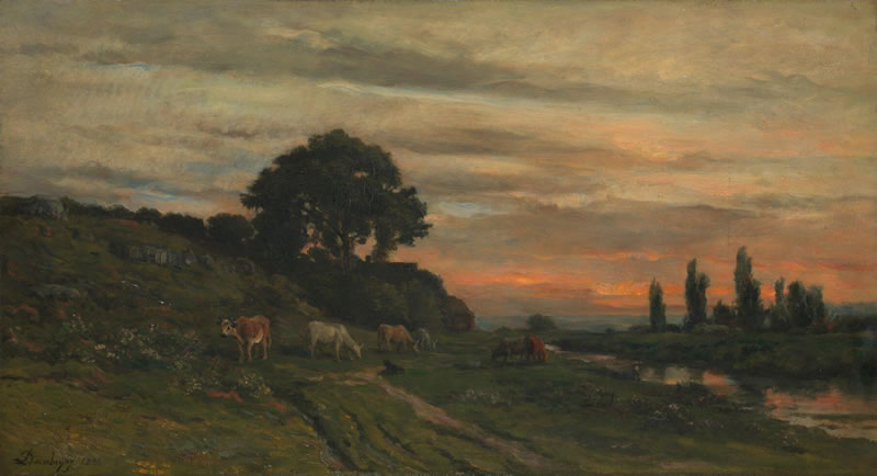 Landscape with Cattle by a Stream