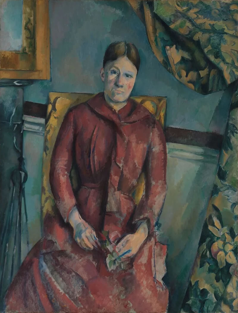 Madame Cézanne (Hortense Fiquet, 1850–1922) in a Red Dress