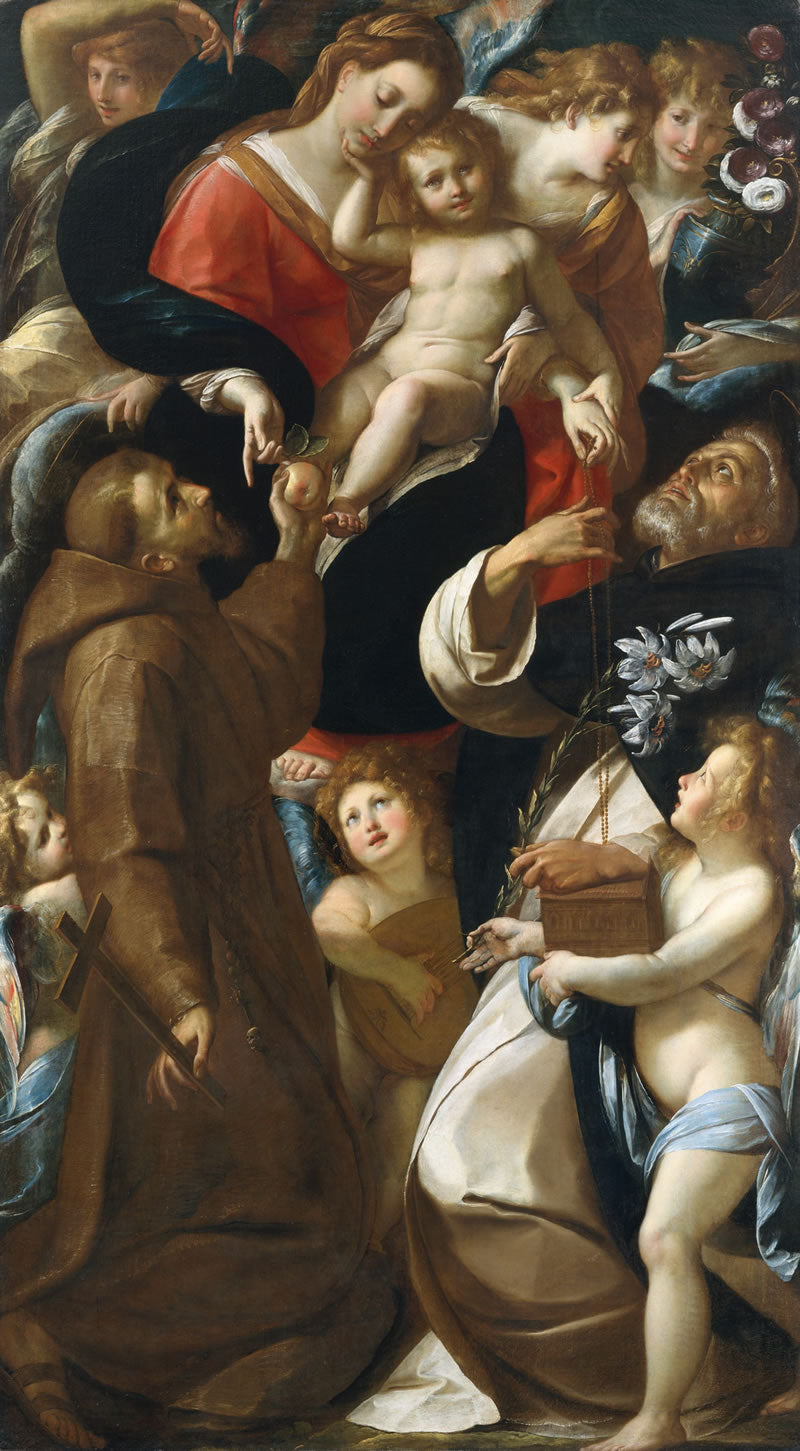 Madonna and Child with Saints Francis and Dominic and Angels