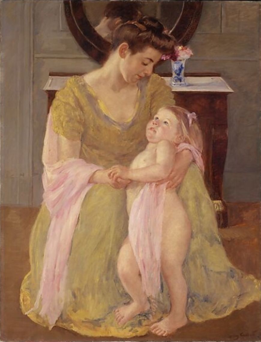 Mother and Child with a Rose Scarf