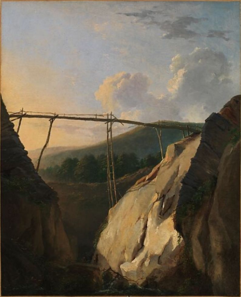 Mountainous Landscape with Bridge