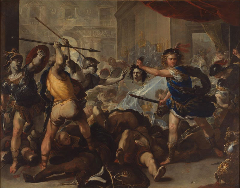 Perseus turning Phineus and his Followers to Stone