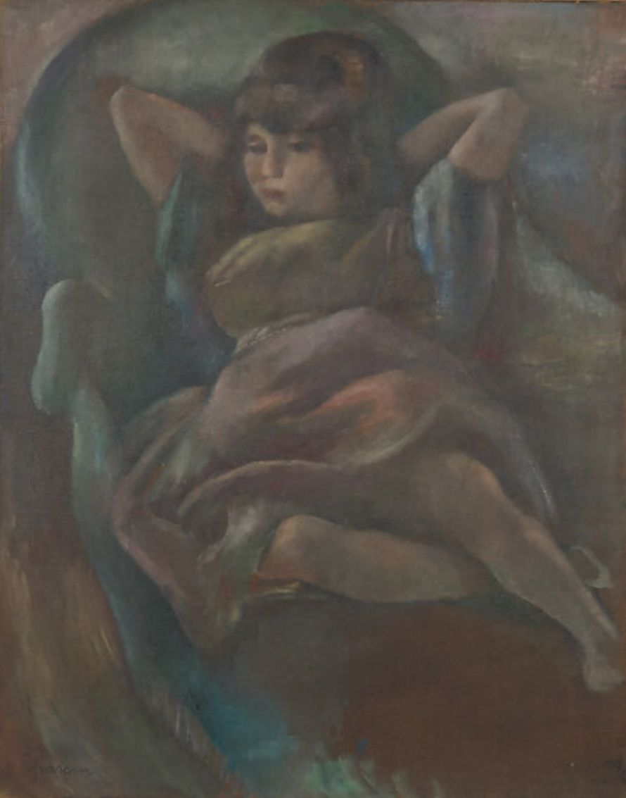 Reclining Girl (recto); Cuban Scene (verso)