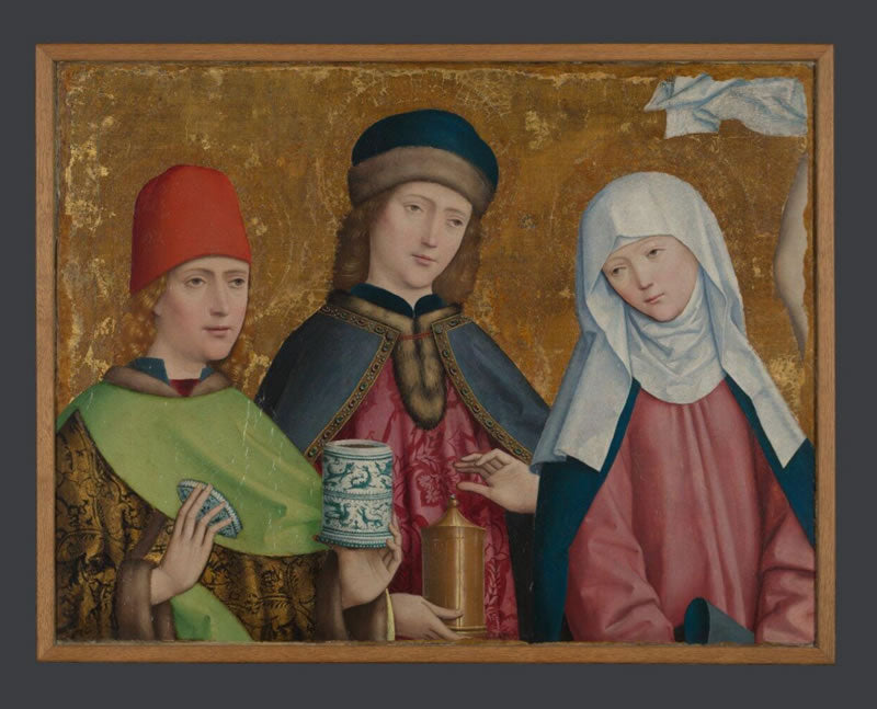 Saints Cosmas and Damian and the Virgin: Fragment of the Crucifixion Scene