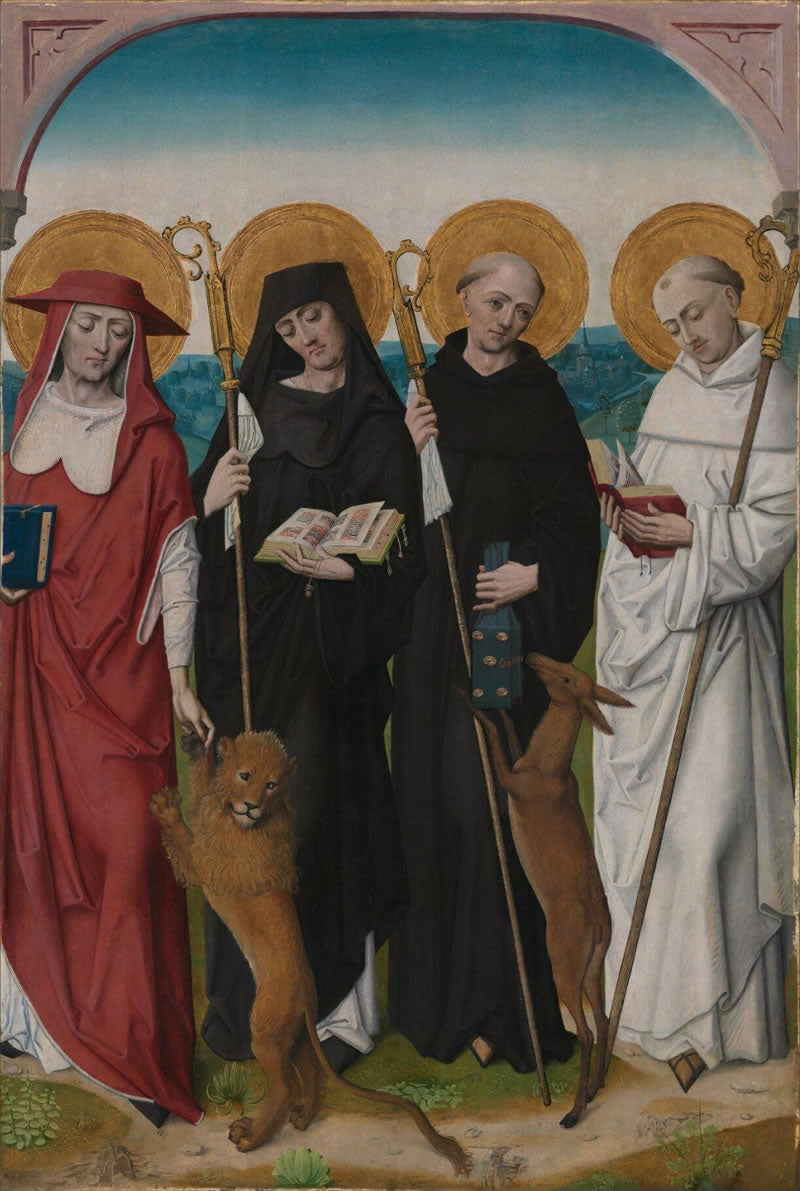Saints Jerome, Bernard, Giles and Benedict: Reverse of Right Hand Shutter