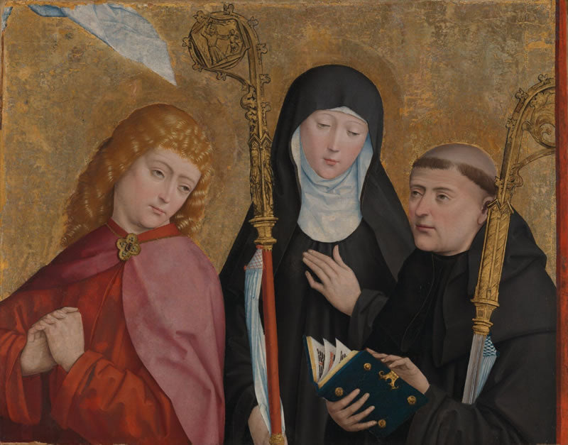 Saints John the Evangelist, Scholastica and Benedict: Fragment of the Crucifixion Scene