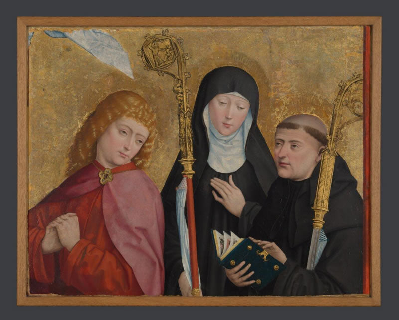 Saints John the Evangelist, Scholastica and Benedict: Fragment of the Crucifixion Scene