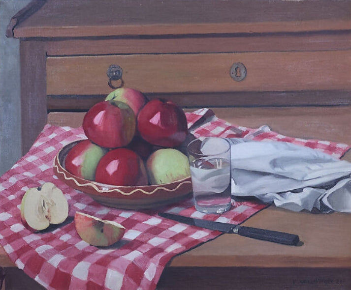 Still Life with Apples and Glass of Water