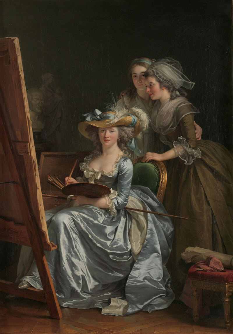 Self-Portrait with Two Pupils, Marie Gabrielle Capet (1761–1818) and Marie Marguerite Carreaux de Rosemond (died 1788)