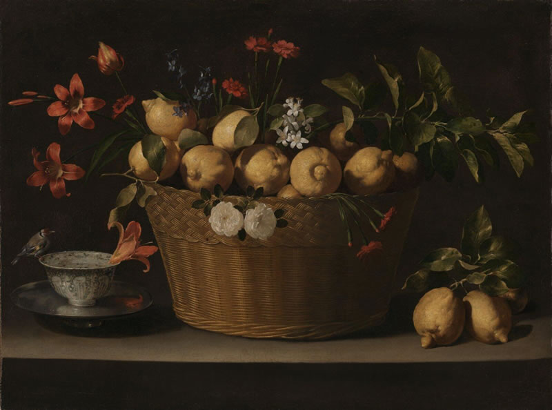 Still Life with Lemons in a Wicker Basket