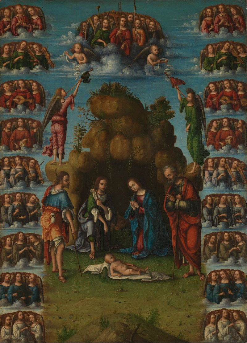 The Adoration of the Shepherds with the Nine Choirs of Angels