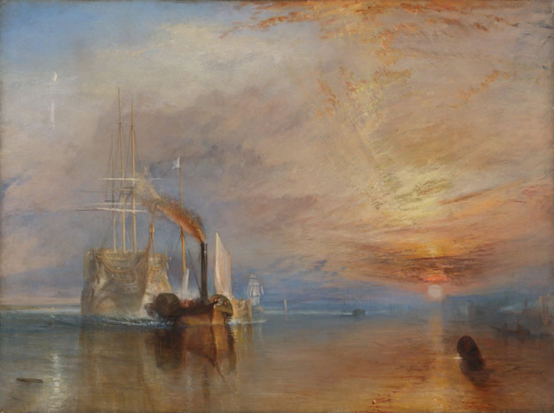 The Fighting Temeraire tugged to her last berth to be broken up, 1838