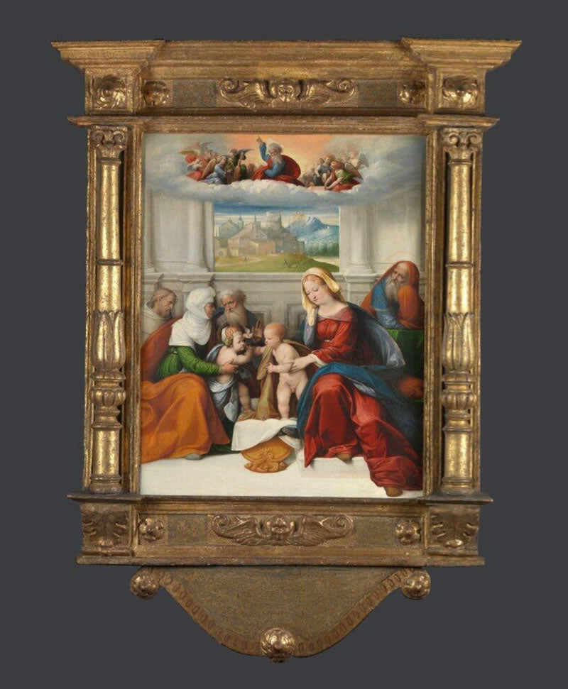 The Holy Family with Saints Elizabeth, Zacharias, John the Baptist (and Francis)