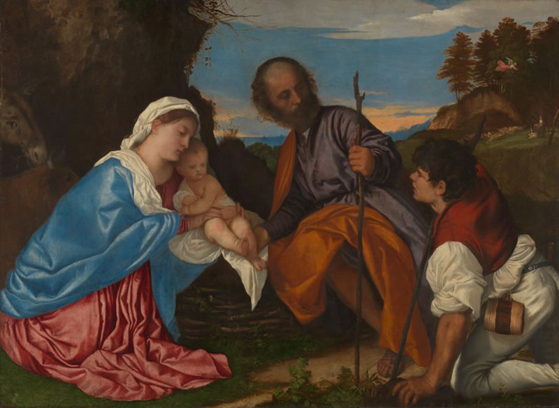 The Holy Family with a Shepherd