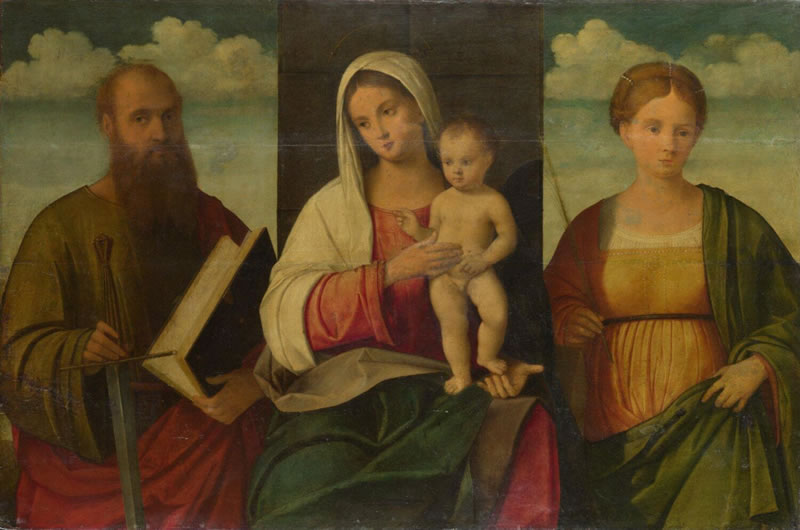 The Virgin and Child with Saint Paul and a Female Martyr