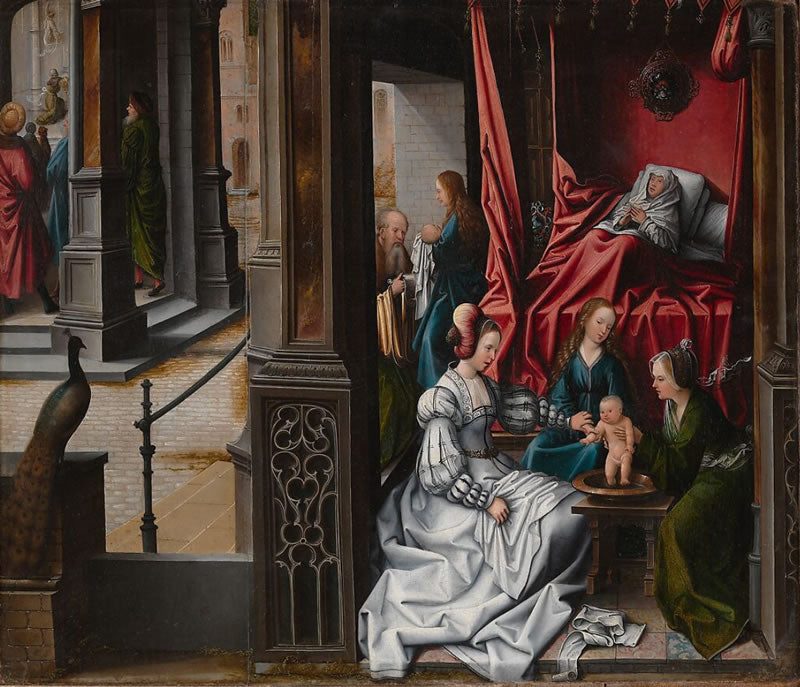 The Birth and Naming of Saint John the Baptist; (reverse) Trompe-l'oeil with Painting of The Man of Sorrows
