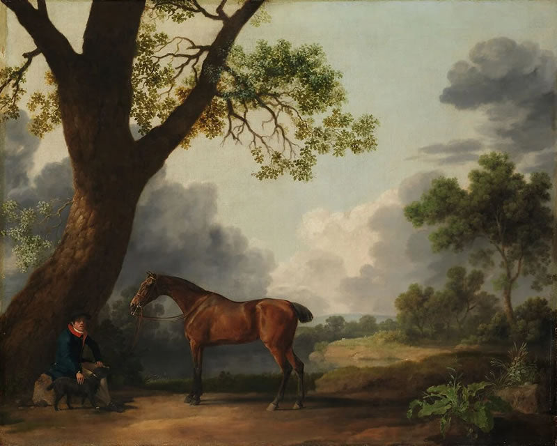 The Third Duke of Dorset's Hunter with a Groom and a Dog