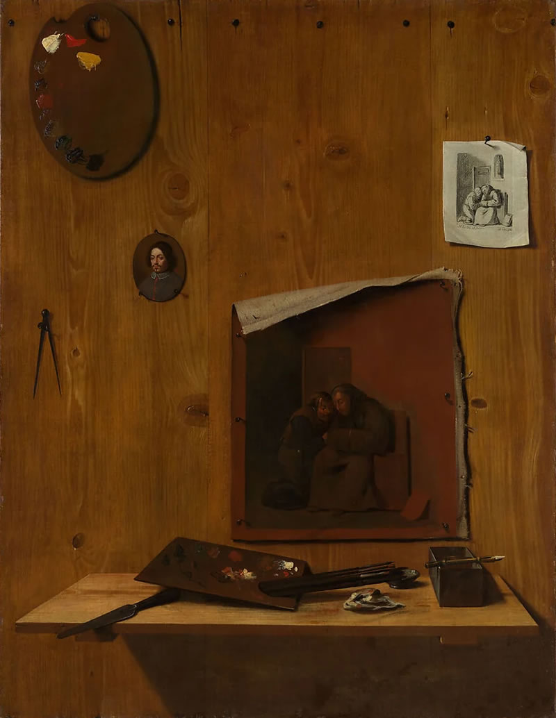 Trompe l'oeil with Palettes and Miniature