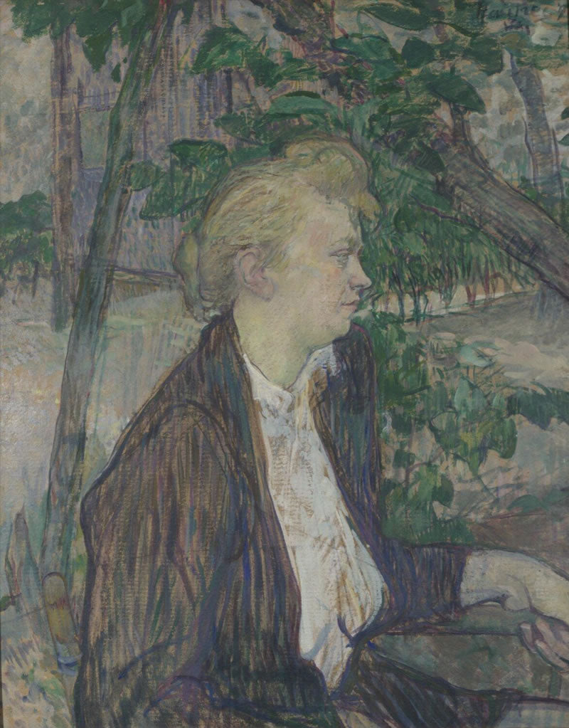 Woman seated in a Garden